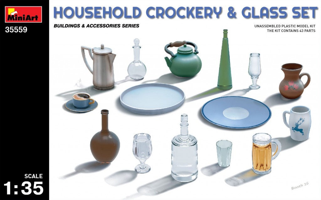 Miniart 1:35 Household Crockery & Glass Set