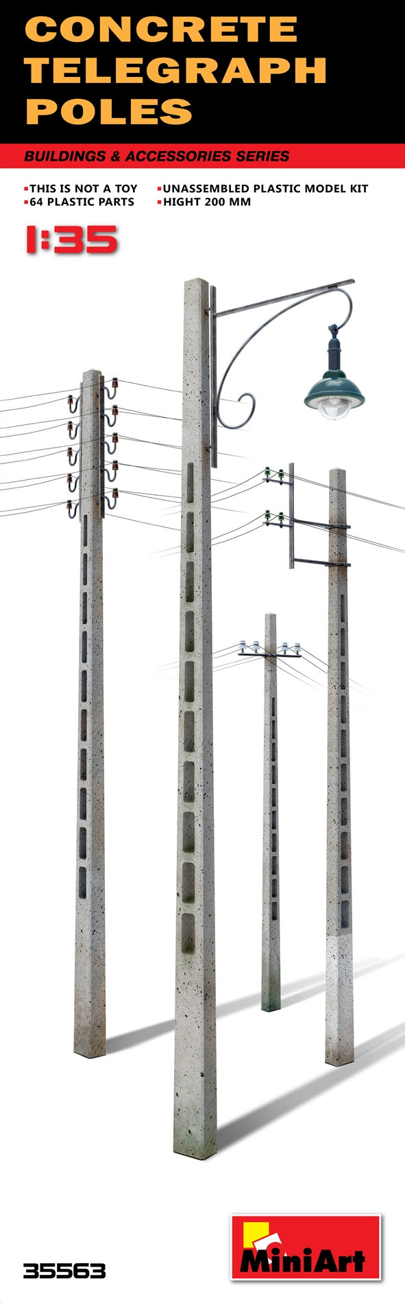 Miniart 1:35 Concrete Telegraph Poles
