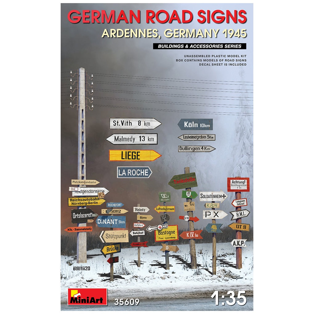 Miniart 1:35 German Road Signs Ardenned, Germany 1945