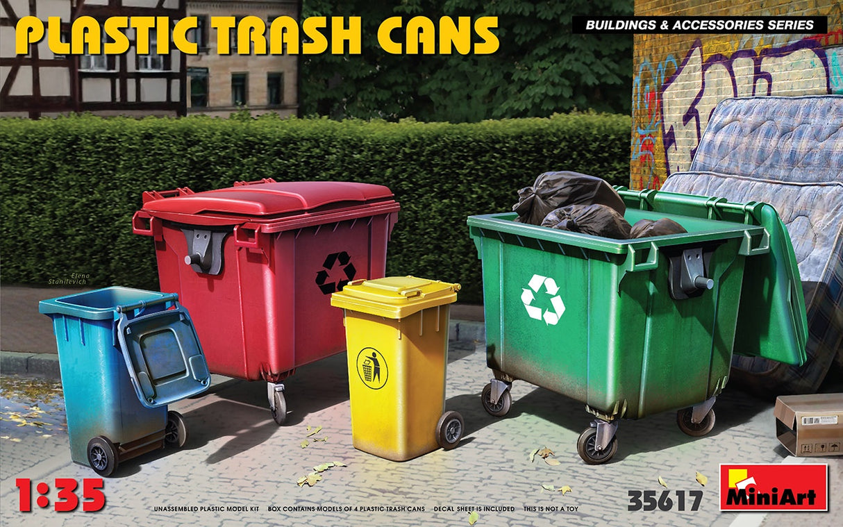 Miniart 1:35 Plastic Trash Cans