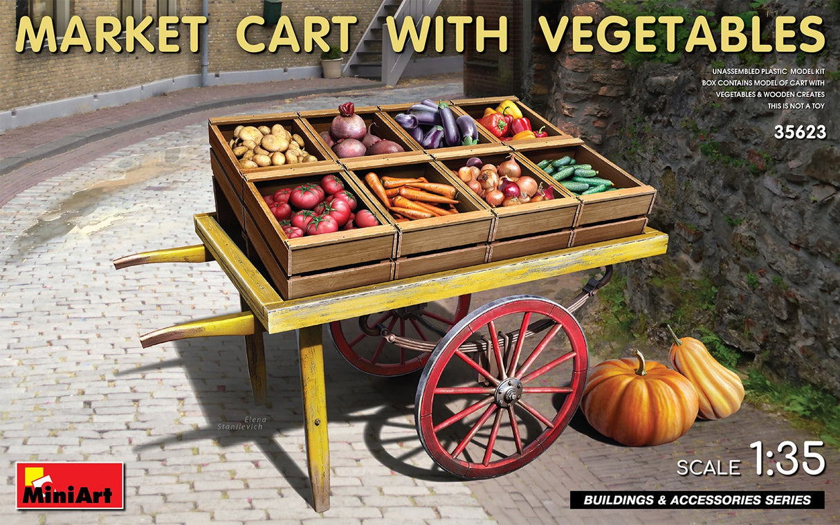 Miniart 1:35 Market Cart W/Vegetables