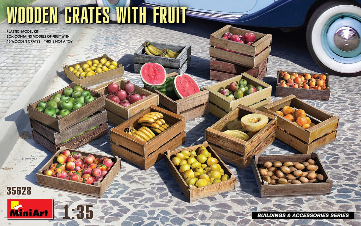 Miniart 1:35 Wooden Crates W/Fruit