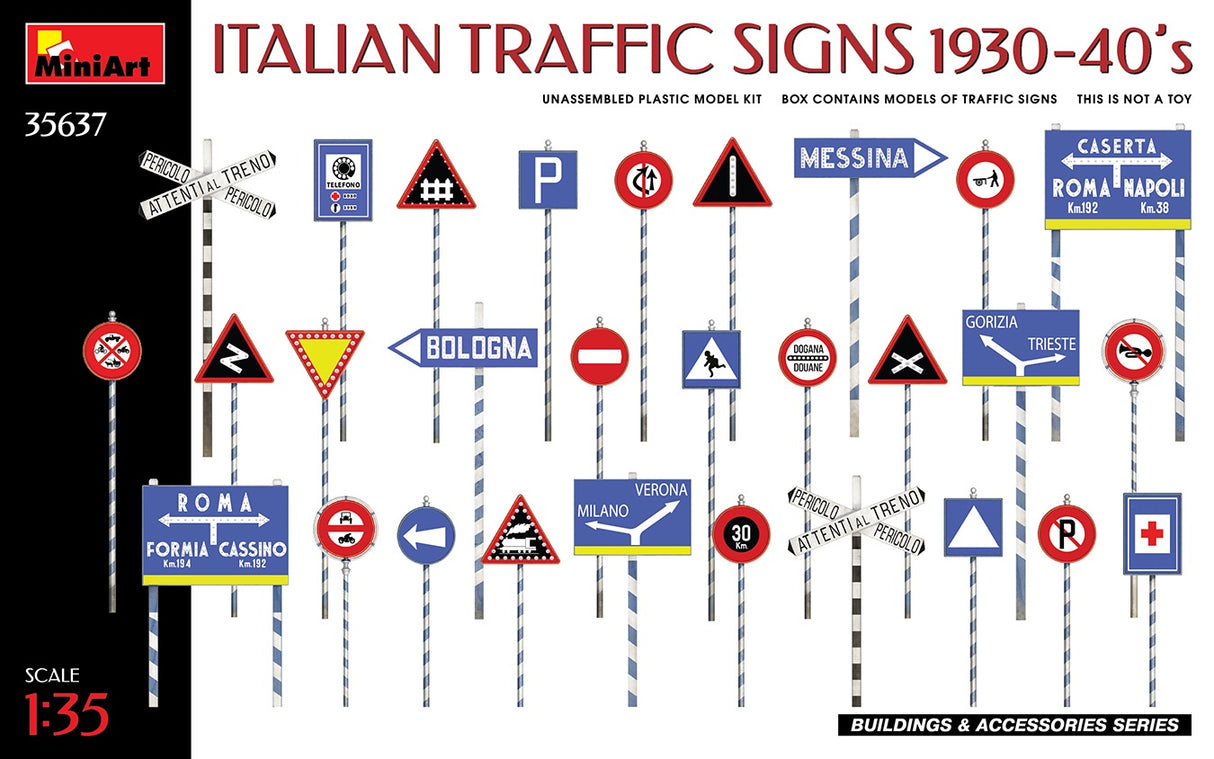 Miniart 1:35 Italian Traffic Signs  30 - 40s