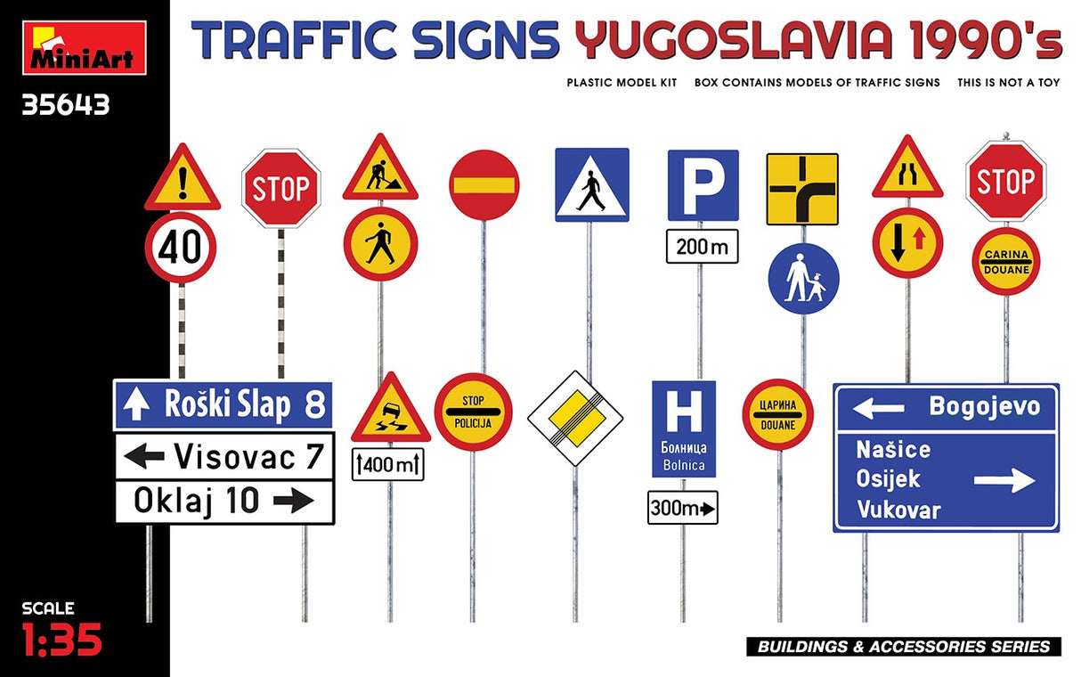 Miniart 1:35 Traffic Signs Yugoslavia 1990s