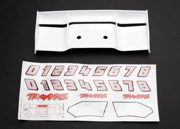 Traxxas E-Revo Wing White/Decal Sheet