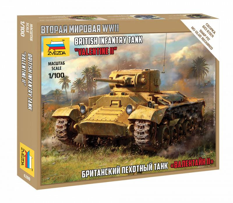 Zvezda 1:100 British Infantry Tank "Valentine II"