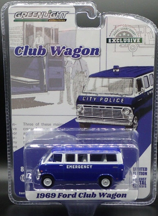 GL 1:64 1969 Ford Club Wagon Police Emergency