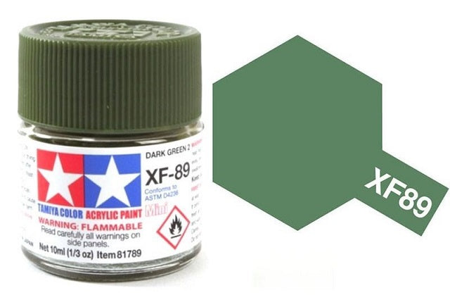 Tamiya Acrylic Model Paints: Dark Green 2 (XF-89)