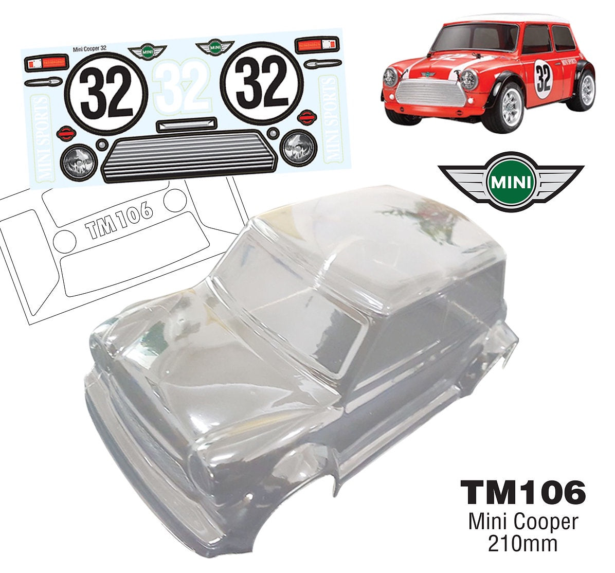 TM106 1/10 Mini Cooper, WB 210mm