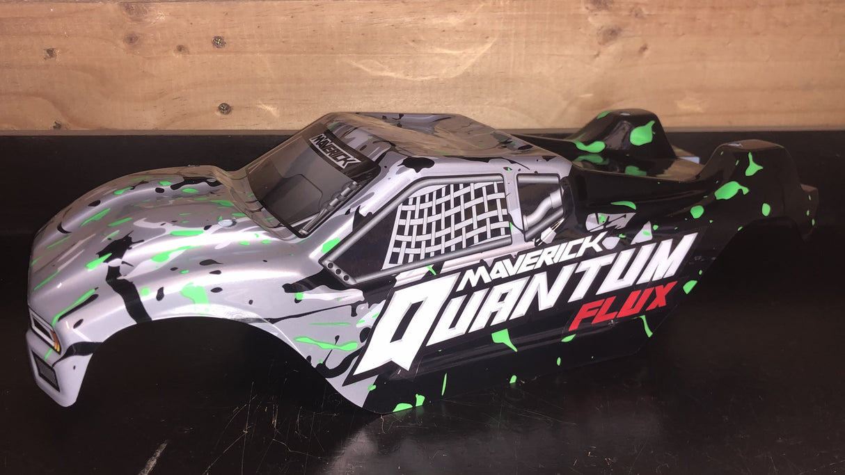 Maverick XT Stadium Truck Body Silver/Green