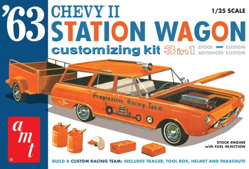 AMT 1:25 '63 Chevy II Wagon w/Trailer