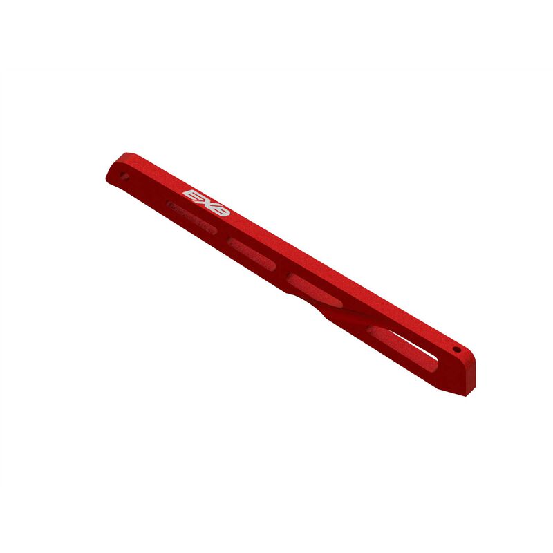 Rear Center Chassis Brace Aluminum 140mm Red by ARRMA