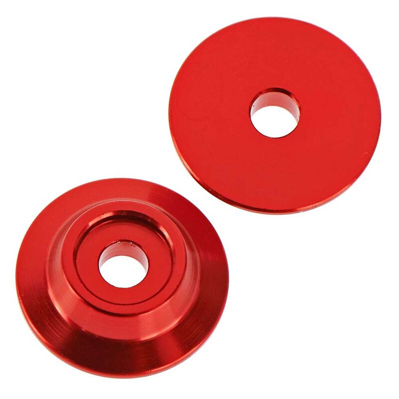 AR320215 Wing Button Aluminum Red (2) by ARRMA