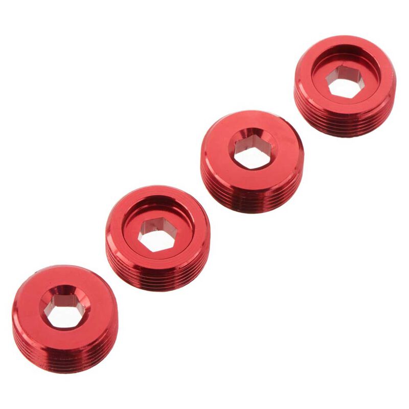 AR330196 Nut Front Hub Aluminum Red (4) Suits Typhon, Kraton, Senton, Outcast, Talion  by ARRMA