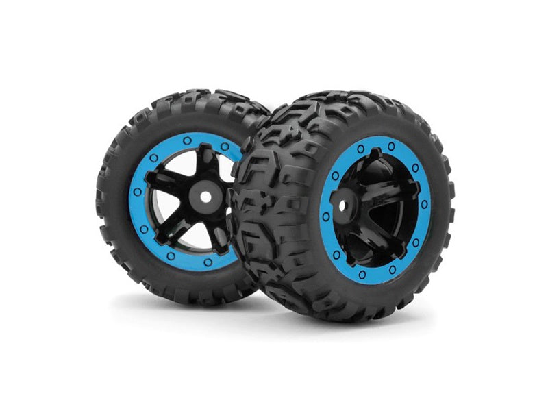 Blackzon Slyder MT Wheels & Tyres Blue (1pr)