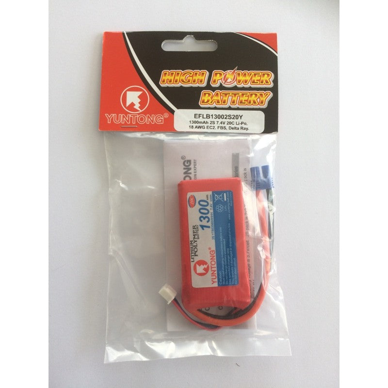 1300mah 2S 7.4V 20c Li-Po Battery