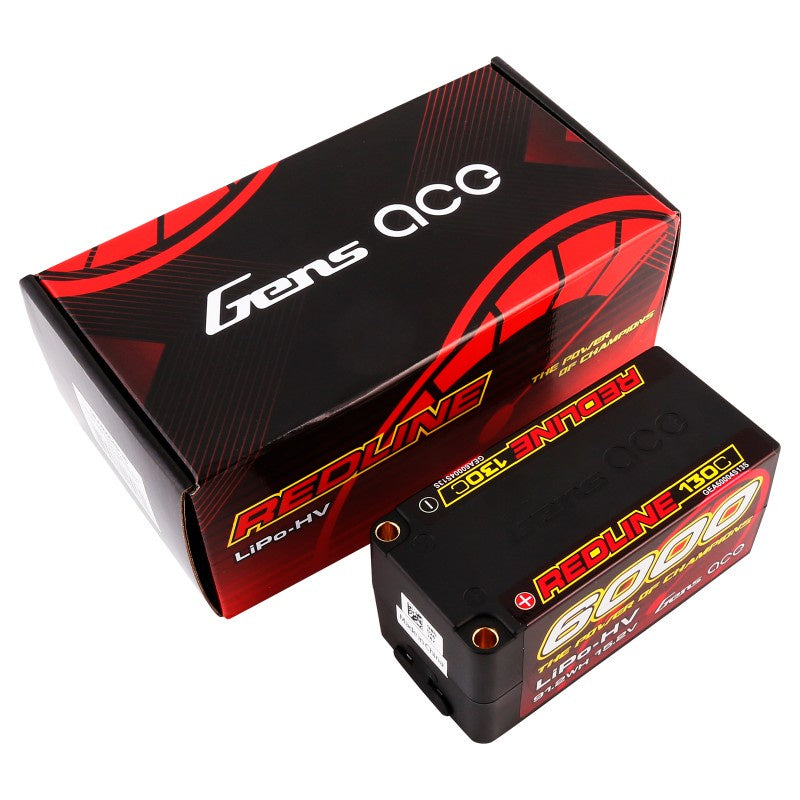 Gens Ace Redline 6000mAh 4S HV 15.2V 130C Shorty 1/8th Battery