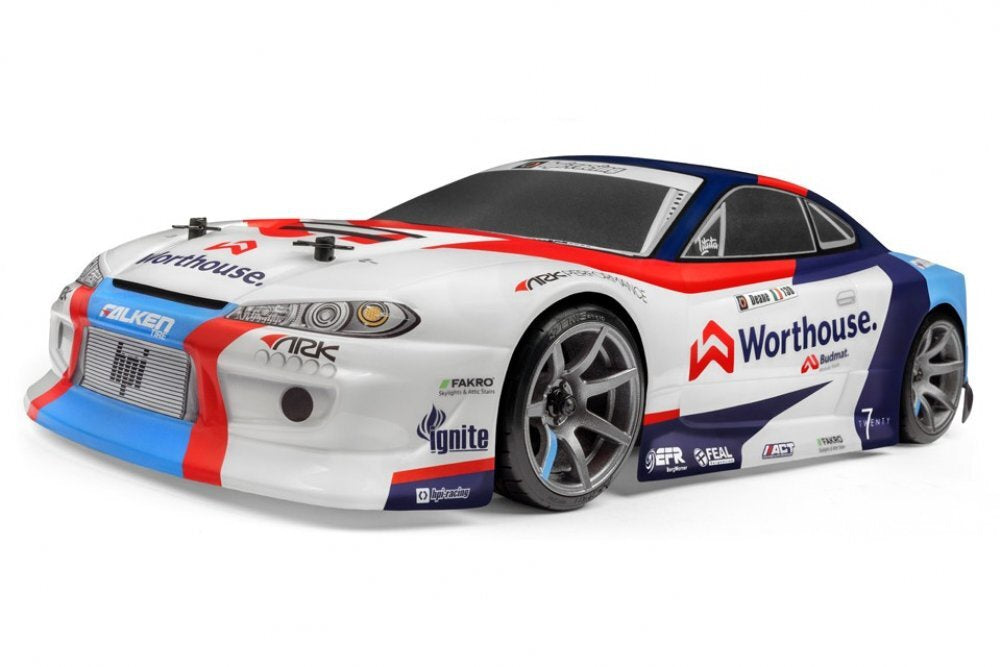 SHOP DISPLAY HPI 1/10 RS4 SPORT 3 DRIFT TEAM WORTHOUSE NISSAN S15