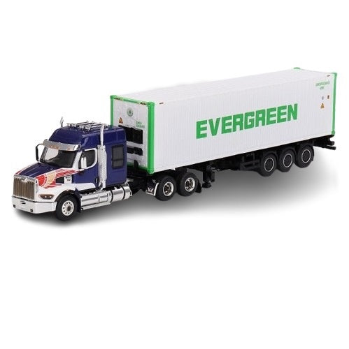 MGT 1:64 Western Star 49X Blue w/ Evergreen Container