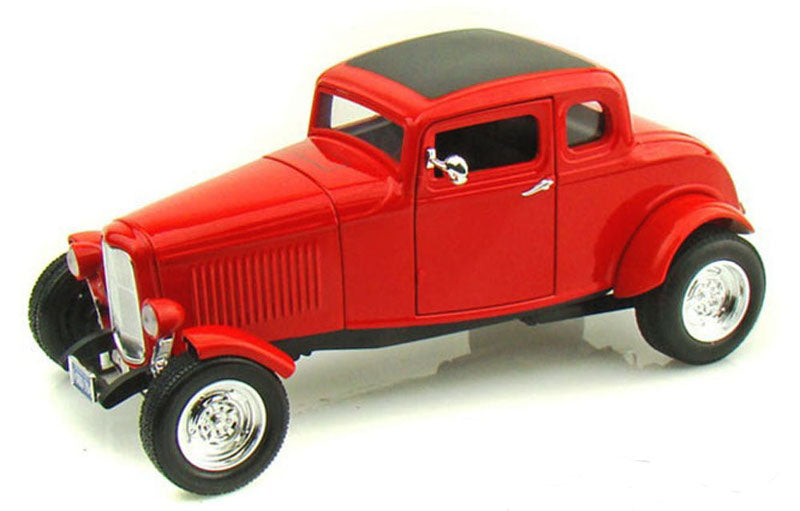 M/Max 1:18 1932 Ford 5 Window Hot Rod Black W/Flames