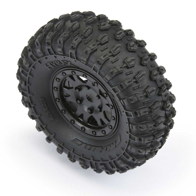 Pro-Line 1/24 Hyrax F/R 1.0" Tyres Mounted 7mm Black Impulse (4)