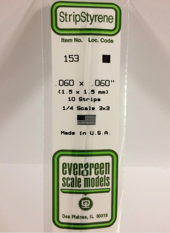 Stripstyrene White 1.5Mm Sq 10