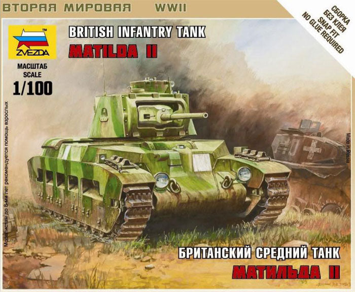Zvezda 1:100 British Tank Matilda II