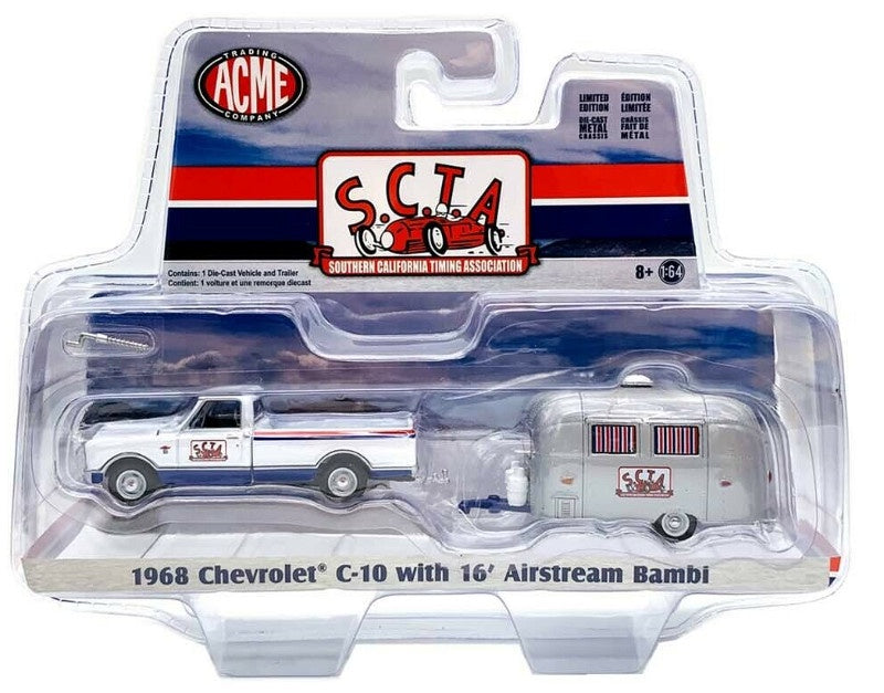 Acme 1:64 S.C.T.A 1968 Chevy C-10 W/16' Airstream Bambi