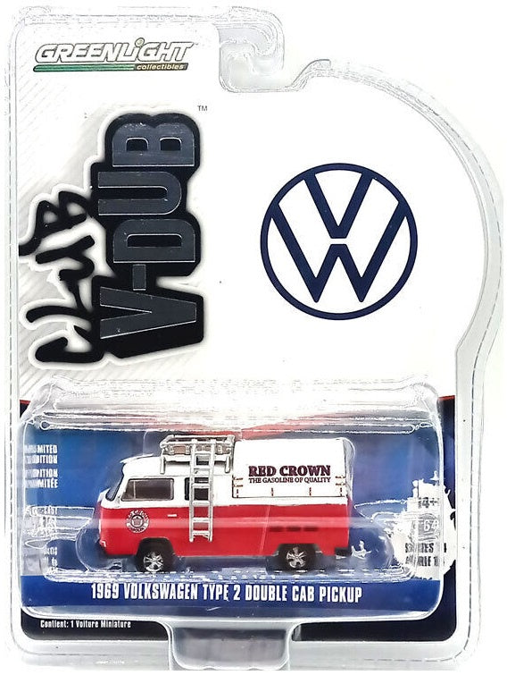 GL 1:64 1969 VW Type 2 D/Cab Pickup Red Crown