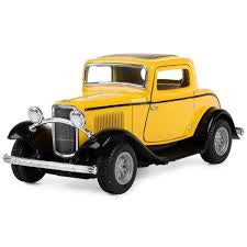 Kinsmart 1:34 1932 Ford 3 Window Coupe Yellow/Black