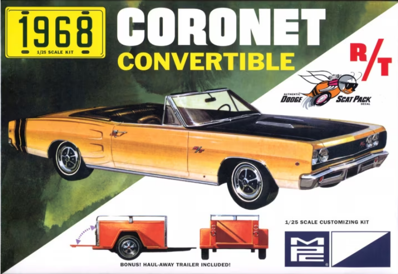 MPC 1:25 1968 Dodge Coronet Convertible w/ Trailer