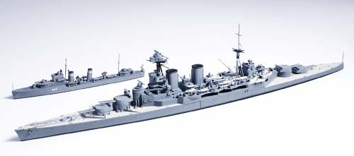 Tamiya 1:700 Battlecruiser Hood & E Class Destroyer