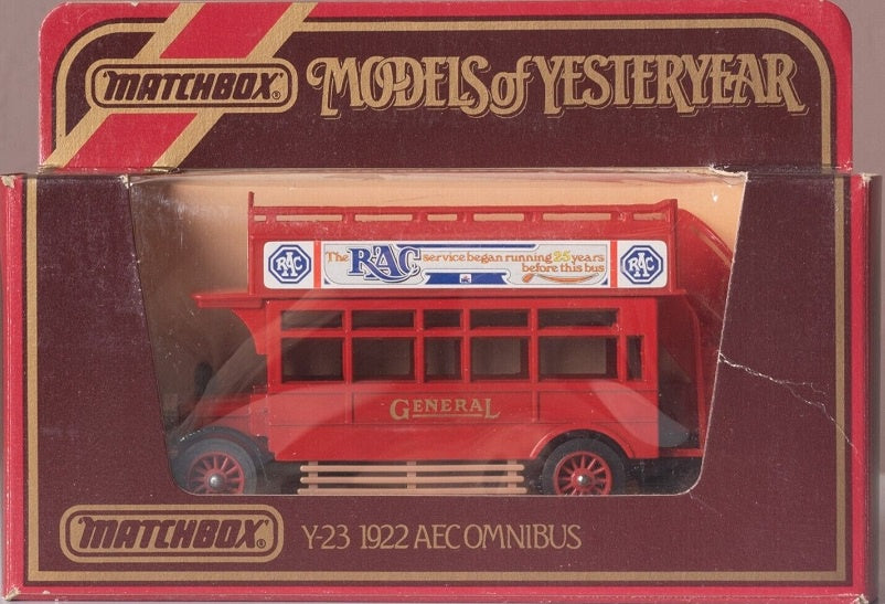 Matchbox MOY Y-23 1922 AEC Omnibus RAC