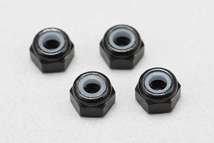 M3 aluminum nylon lock nut (black 4 pieces)
