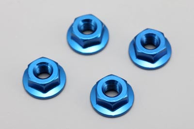 Yokomo M4 Aluminum Flange Serration Nut Blue (4)