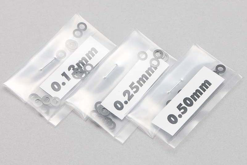 Yokomo 2.5mm spacer 0.13mm / 0.25mm / 0.50mm 20pcs each